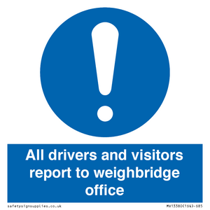 All drivers and visitors report to weighbridge office